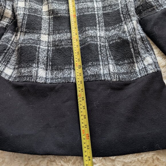 Tribal Wool-Blend Pea Coat Black & White Plaid Pattern Size Medium - Picture 11 of 13
